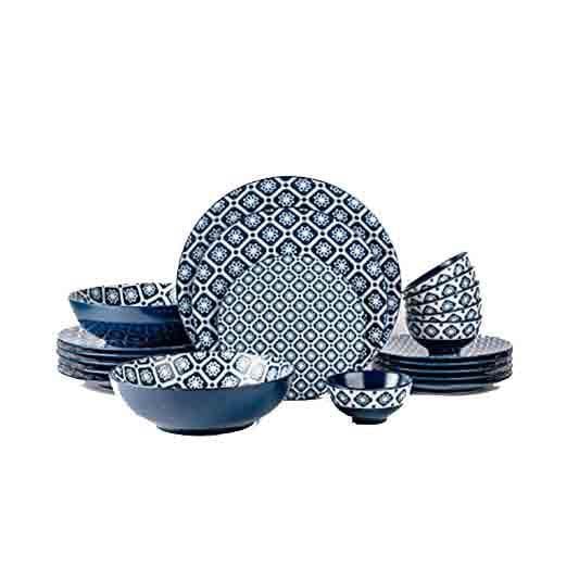 Buy Indulge In Indigo Dinner Set - 21 Piece Set Dinner Set from Vaaree