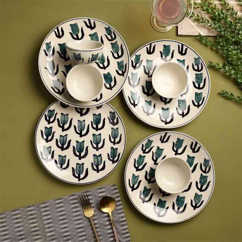 Buy Lale Dinner Plate & Bowl - Eight Piece Set Dinner Set from Vaaree