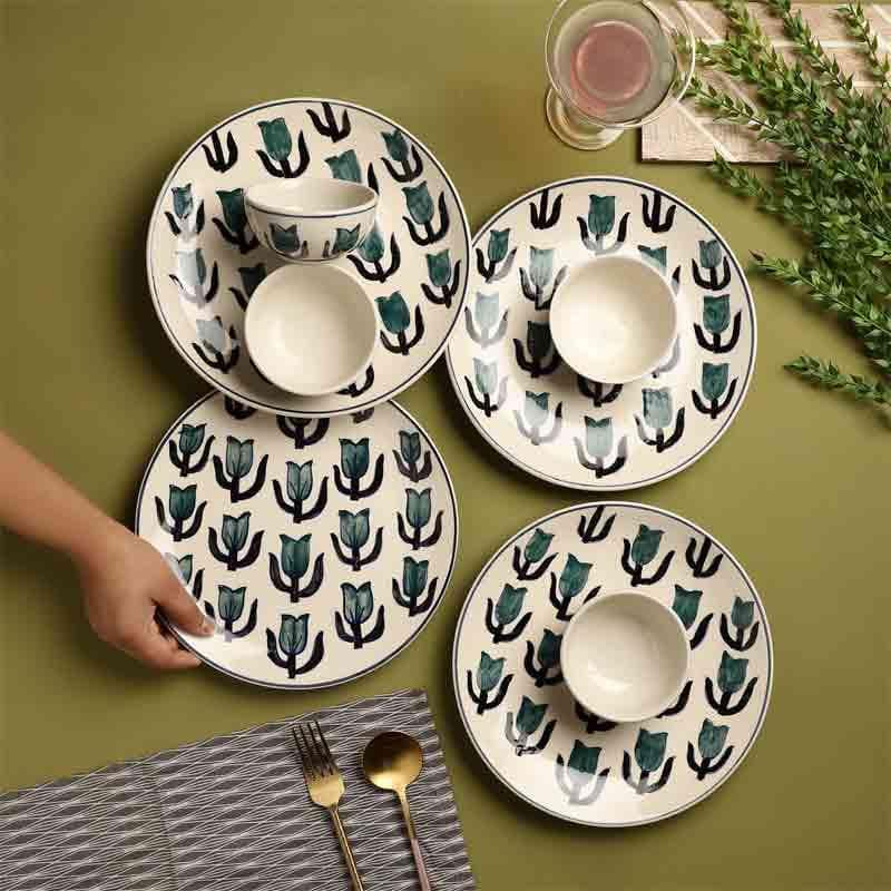 Buy Lale Dinner Plate & Bowl - Eight Piece Set Dinner Set from Vaaree