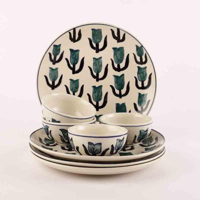 Buy Lale Dinner Plate & Bowl - Eight Piece Set Dinner Set from Vaaree