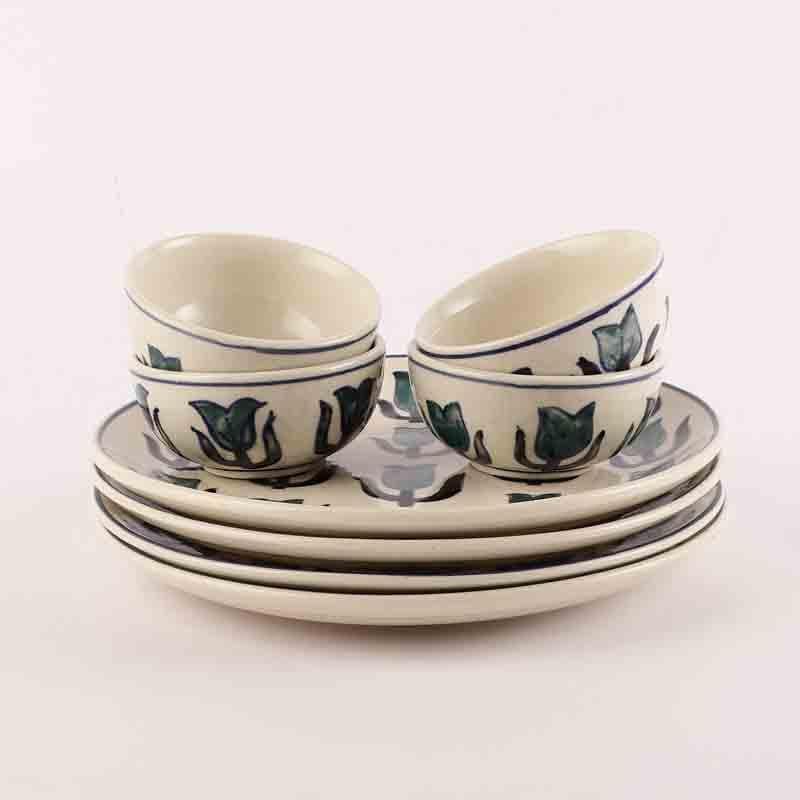 Buy Lale Dinner Plate & Bowl - Eight Piece Set Dinner Set from Vaaree