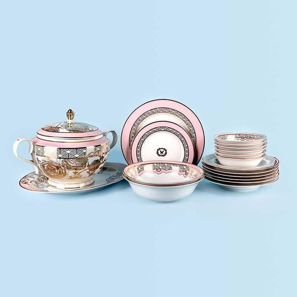 Buy Rosette Dinner Set - 28 Piece Set Dinner Set from Vaaree