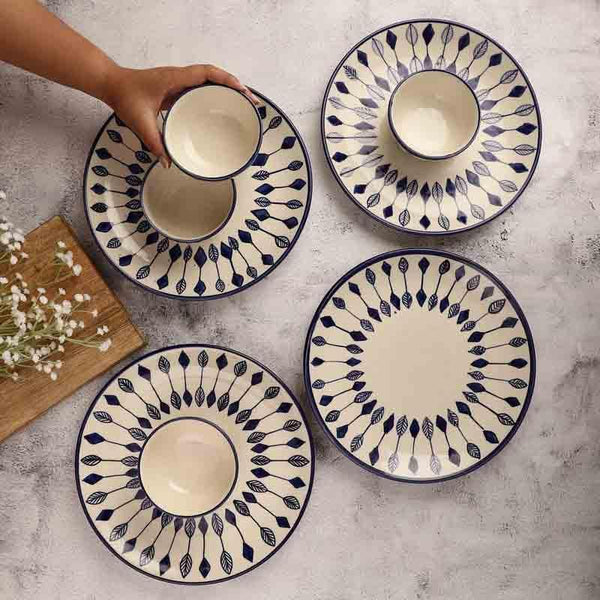 Buy Teer Plate & Bowl - Eight Piece Set Dinner Set from Vaaree