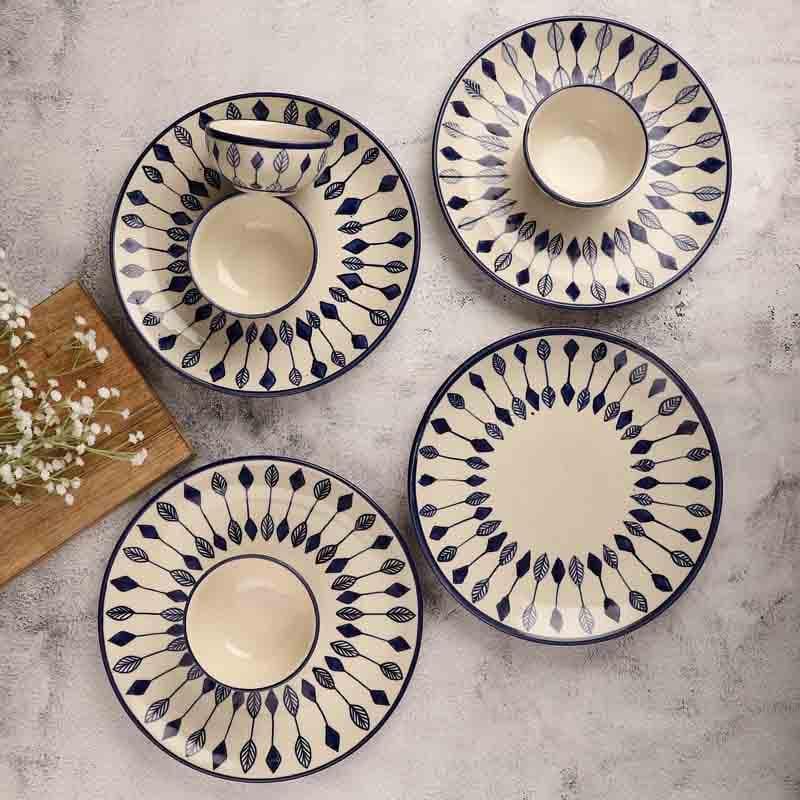 Buy Teer Plate & Bowl - Eight Piece Set Dinner Set from Vaaree