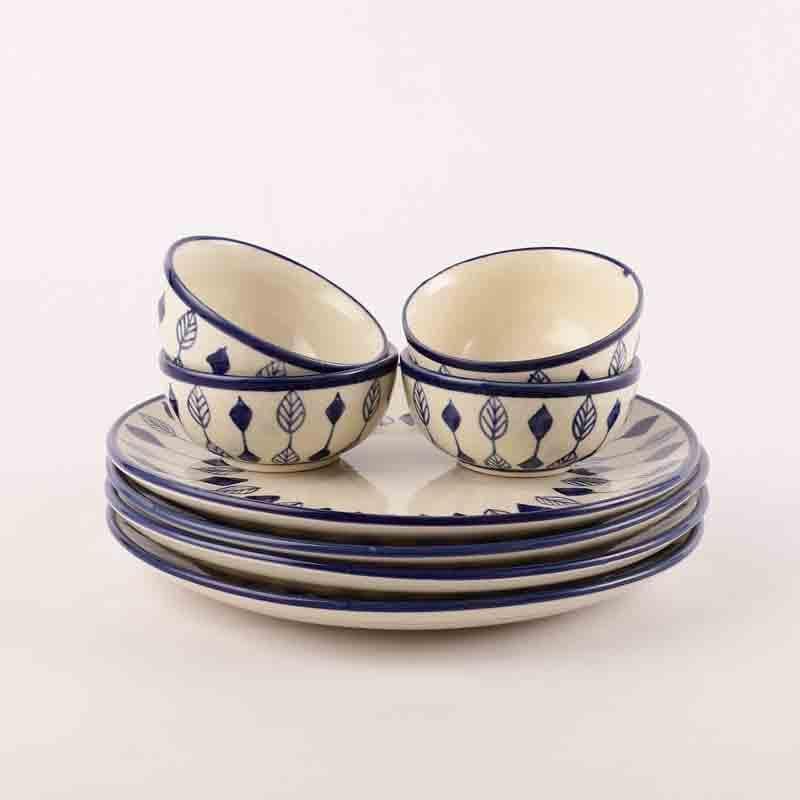 Buy Teer Plate & Bowl - Eight Piece Set Dinner Set from Vaaree