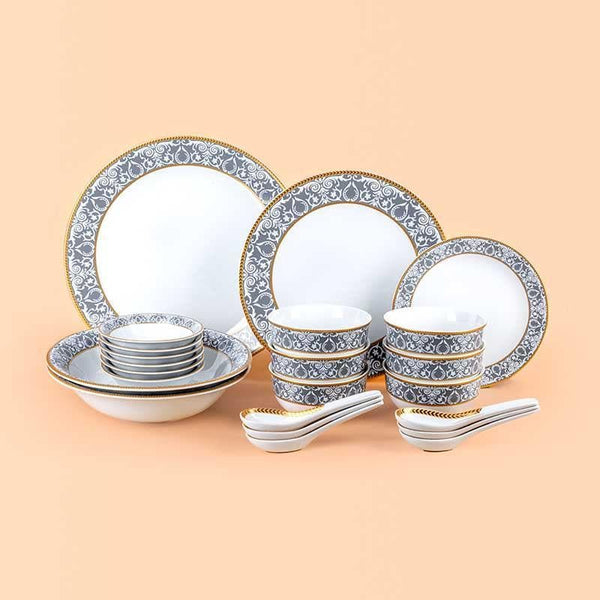 Dinner Set - Victorian Grey Dinner Set - 33 Piece Set