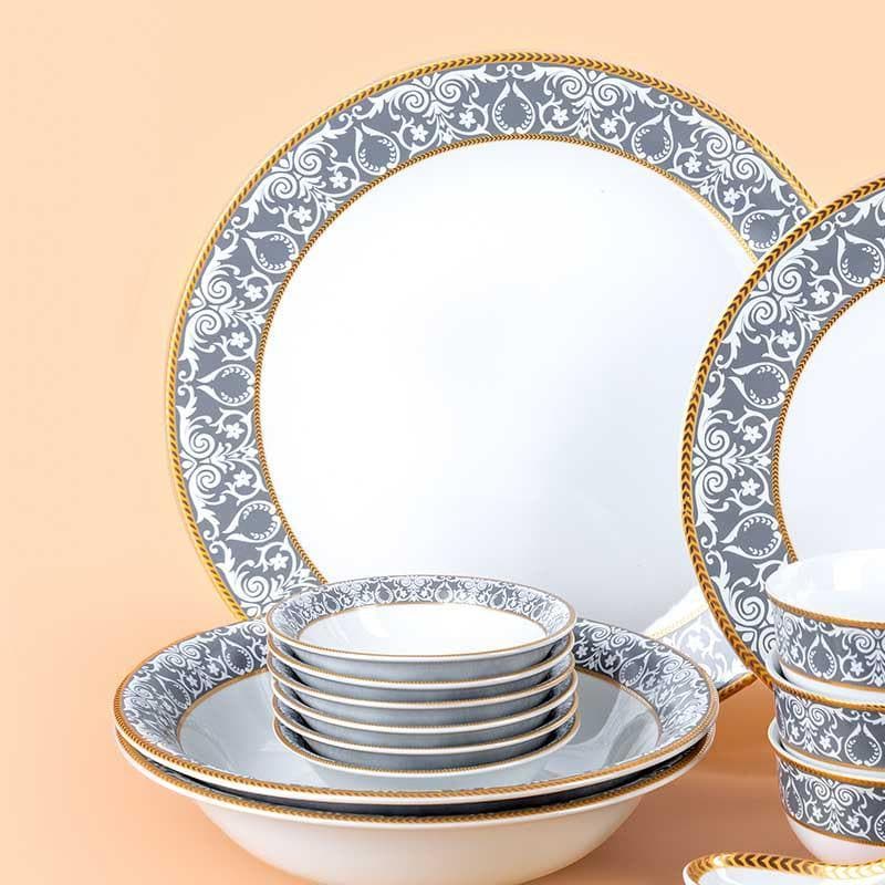 Buy Victorian Grey Dinner Set - 33 Piece Set Dinner Set from Vaaree