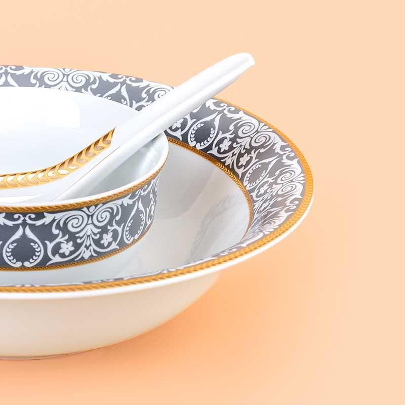 Buy Victorian Grey Dinner Set - 33 Piece Set Dinner Set from Vaaree