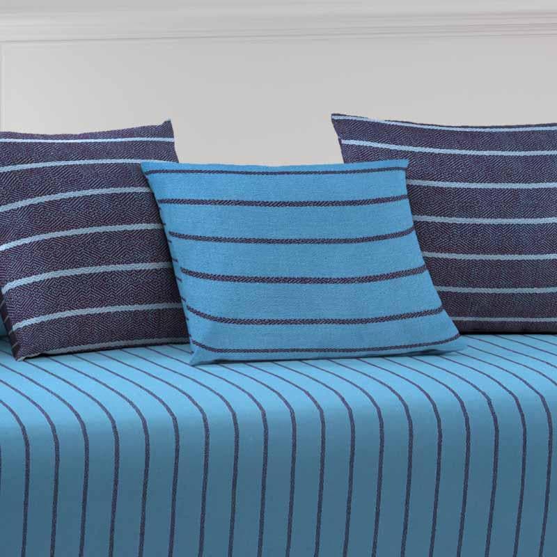 Buy Awning Stripe Diwan Set - Blue Diwan Set from Vaaree