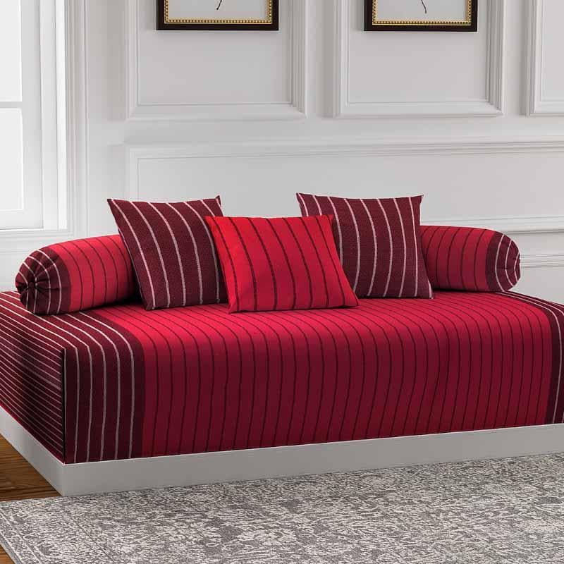 Diwan Set - Awning Stripe Diwan Set - Maroon