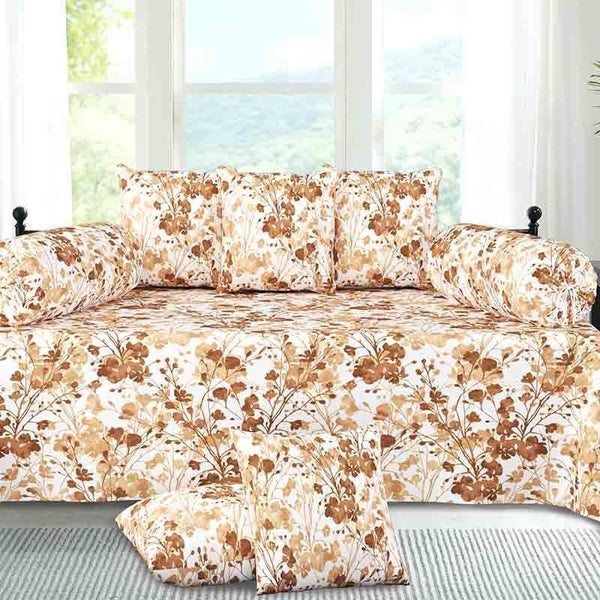 Diwan Set - Flowery Fiesta Diwan Set - Brown