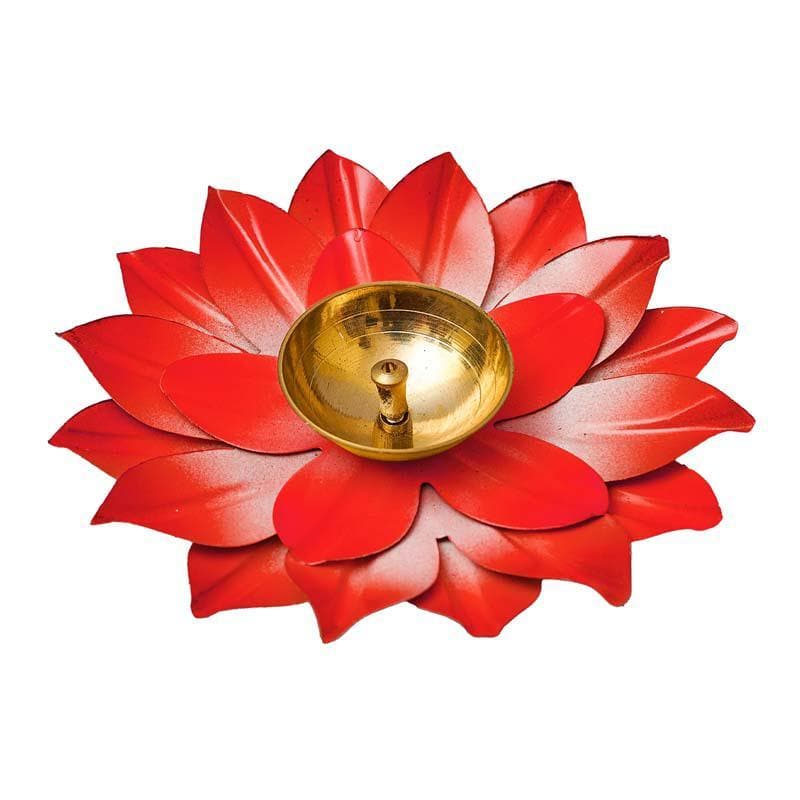 Buy Sacred Bloom Diya- Red Diyas from Vaaree