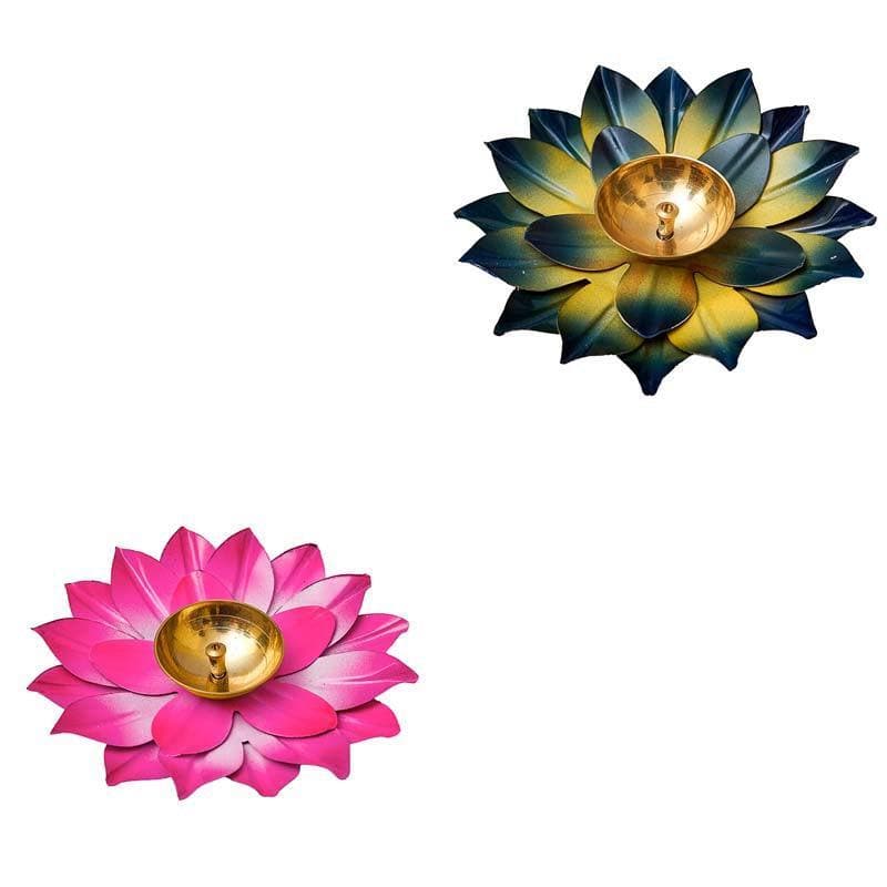 Buy Sacred Bloom Diya- Set Of Two Diyas from Vaaree