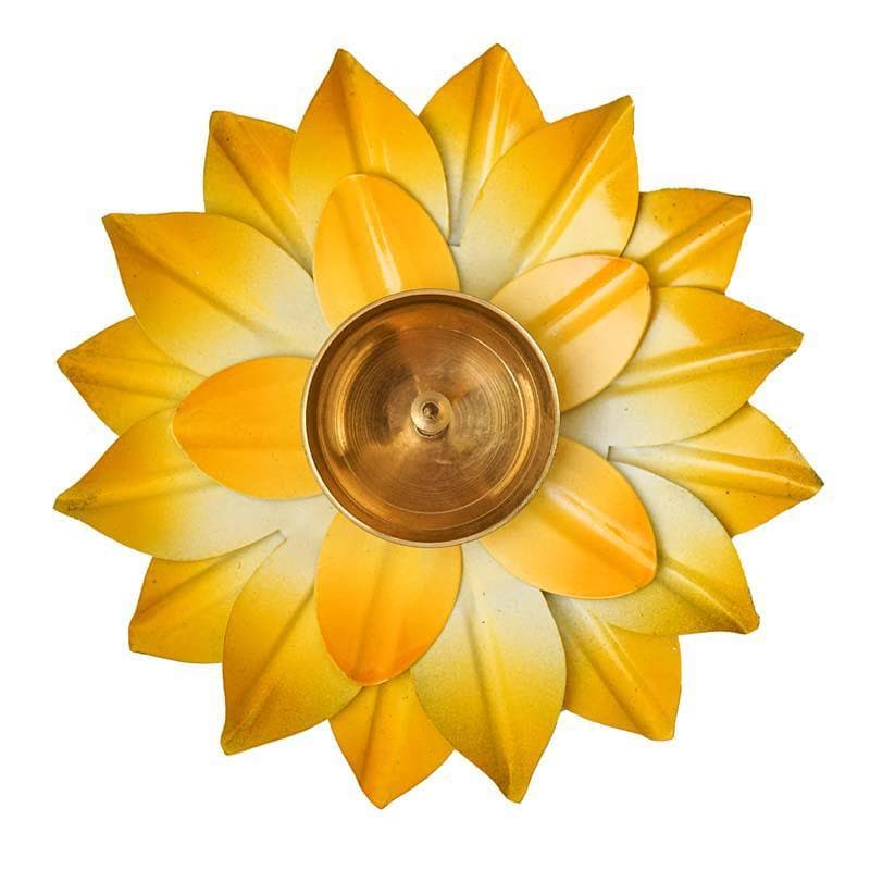 Buy Sacred Bloom Diya- Yellow Diyas from Vaaree