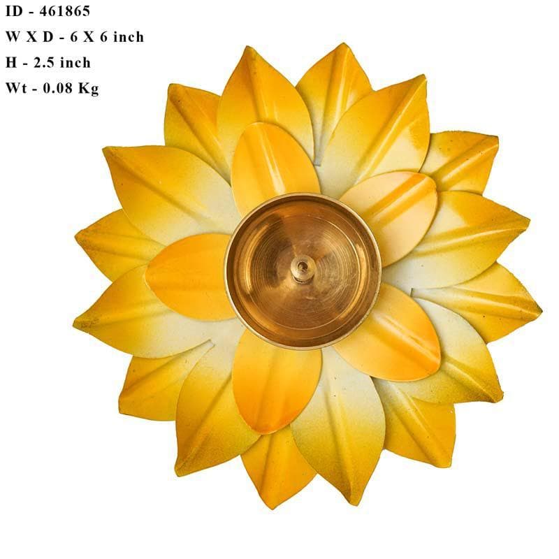 Buy Sacred Bloom Diya- Yellow Diyas from Vaaree