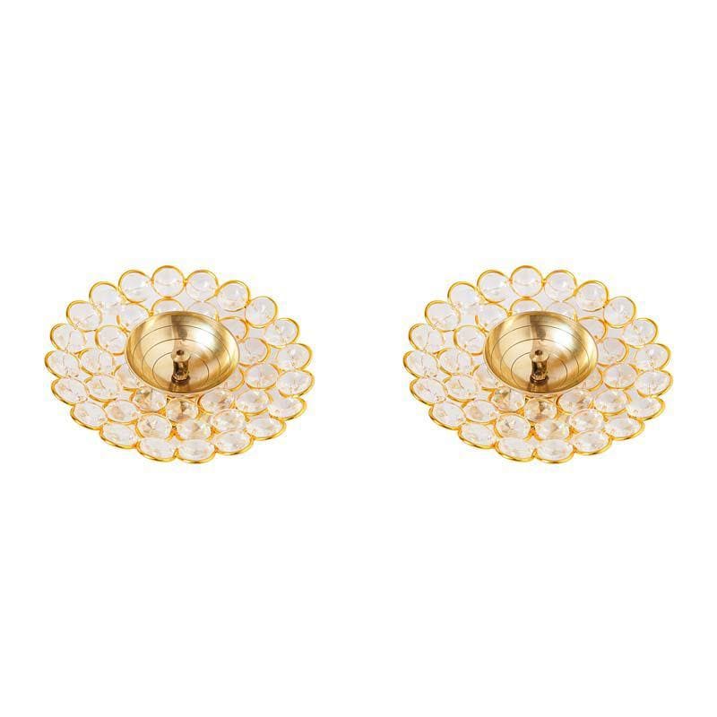 Buy White Petals Diya- Set Of Two Diyas from Vaaree