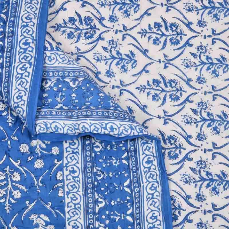 Buy Bouquet Butta Printed Razai - Blue Dohars from Vaaree