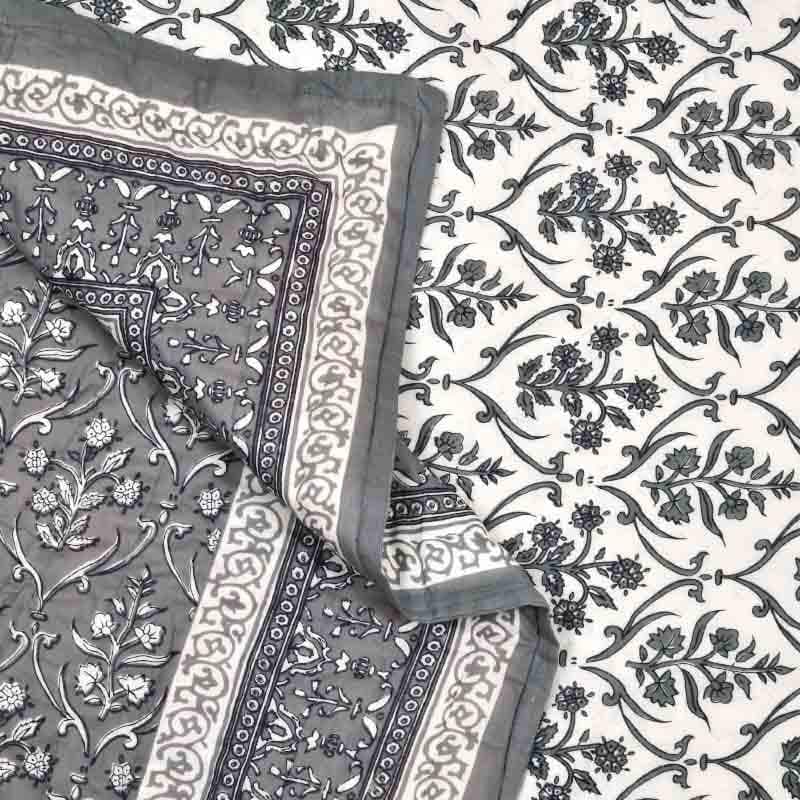 Buy Bouquet Butta Printed Razai - Grey Dohars from Vaaree