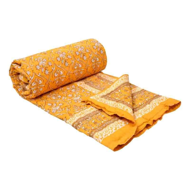 Buy Bouquet Butta Printed Razai - Orange Dohars from Vaaree