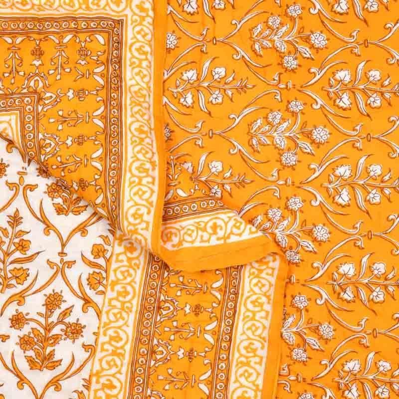 Buy Bouquet Butta Printed Razai - Orange Dohars from Vaaree