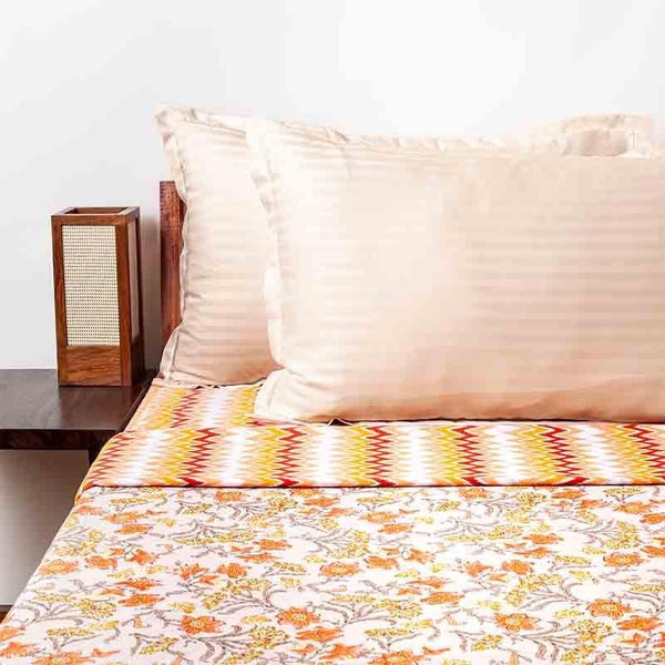 Buy Floral Blaze Dohar - Orange Dohars from Vaaree