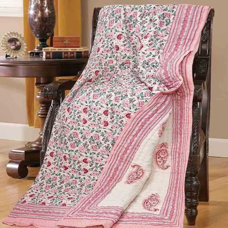 Buy Gulabo Printed Razai - Pink Dohars from Vaaree