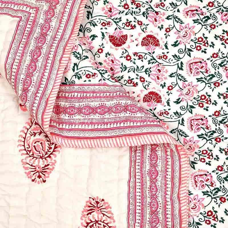 Buy Gulabo Printed Razai - Pink Dohars from Vaaree