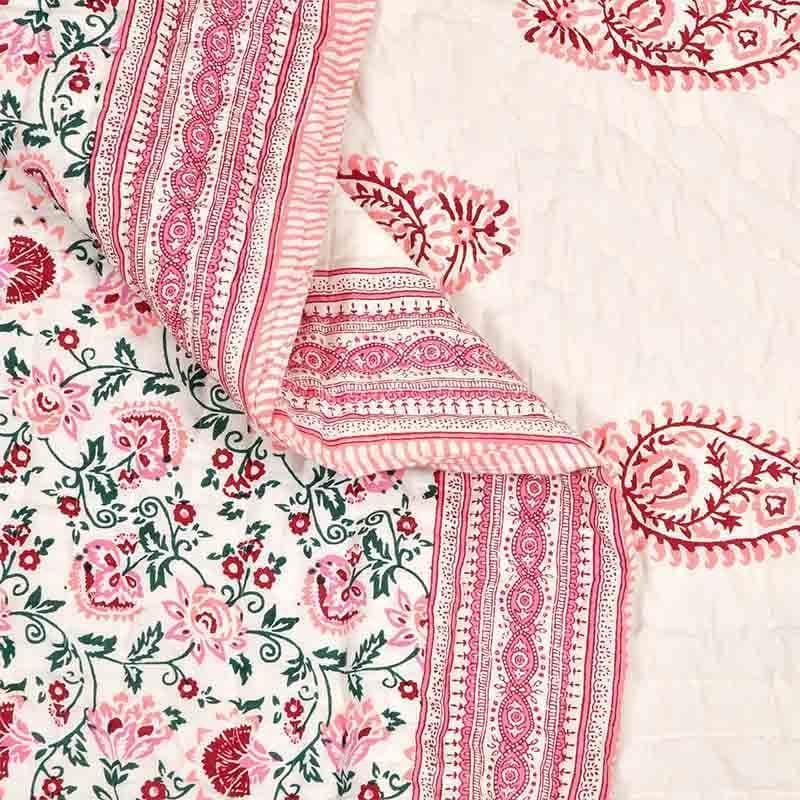 Buy Gulabo Printed Razai - Pink Dohars from Vaaree