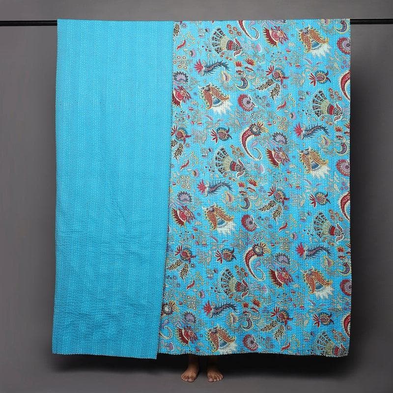 Buy Rocking Blue Kantha Dohar Dohars from Vaaree