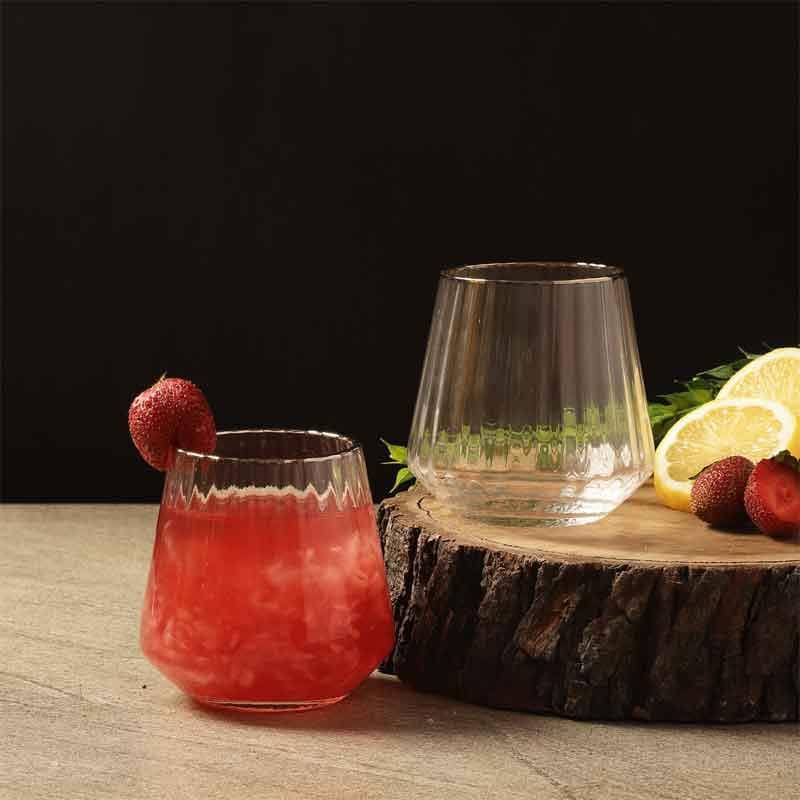 Buy Fluted Drinking Glass (600 ml ) - Set Of Two Drinking & Juice Glasses from Vaaree