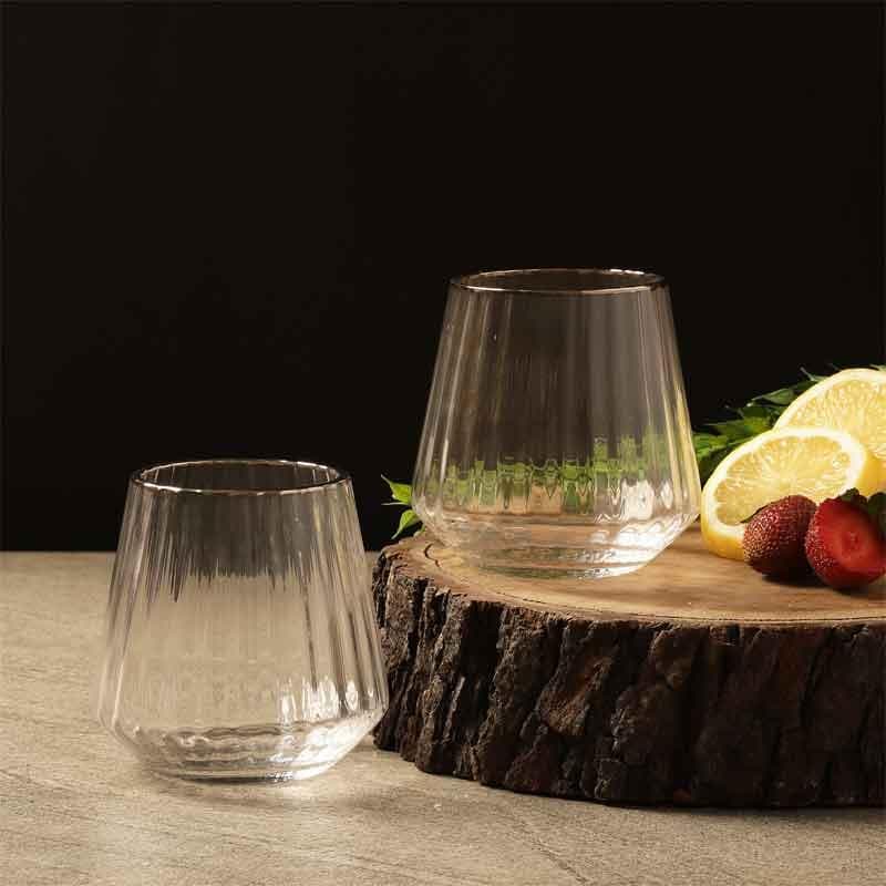 Buy Fluted Drinking Glass (600 ml ) - Set Of Two Drinking & Juice Glasses from Vaaree