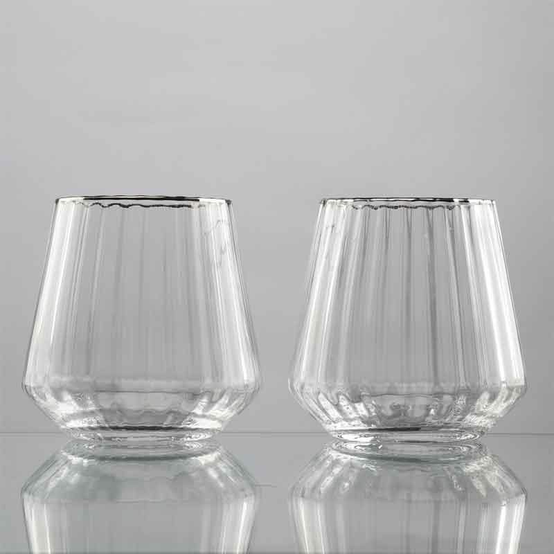 Drinking & Juice Glasses - Fluted Drinking Glass (600 ml ) - Set Of Two