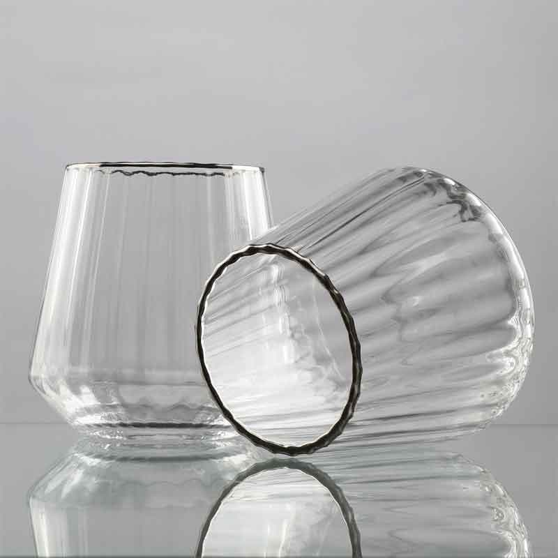 Buy Fluted Drinking Glass (600 ml ) - Set Of Two Drinking & Juice Glasses from Vaaree