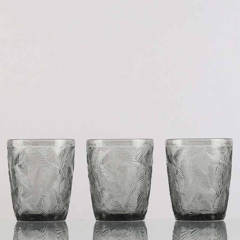 Buy Surreal Embossed Glass (300 ml ) - Set Of Four Drinking & Juice Glasses from Vaaree