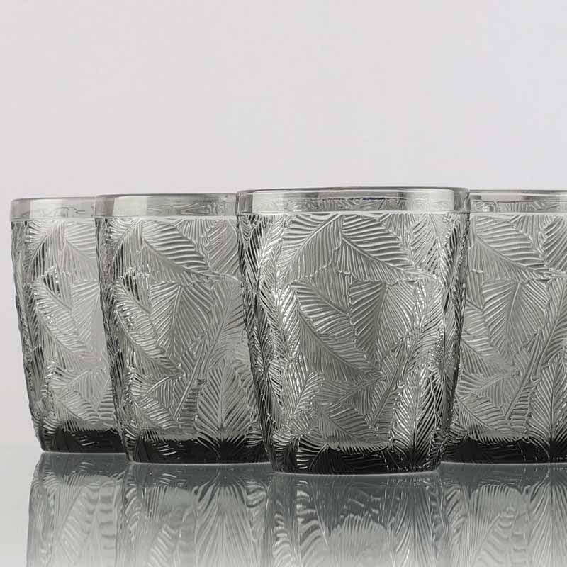 Drinking & Juice Glasses - Surreal Embossed Glass (300 ml ) - Set Of Six