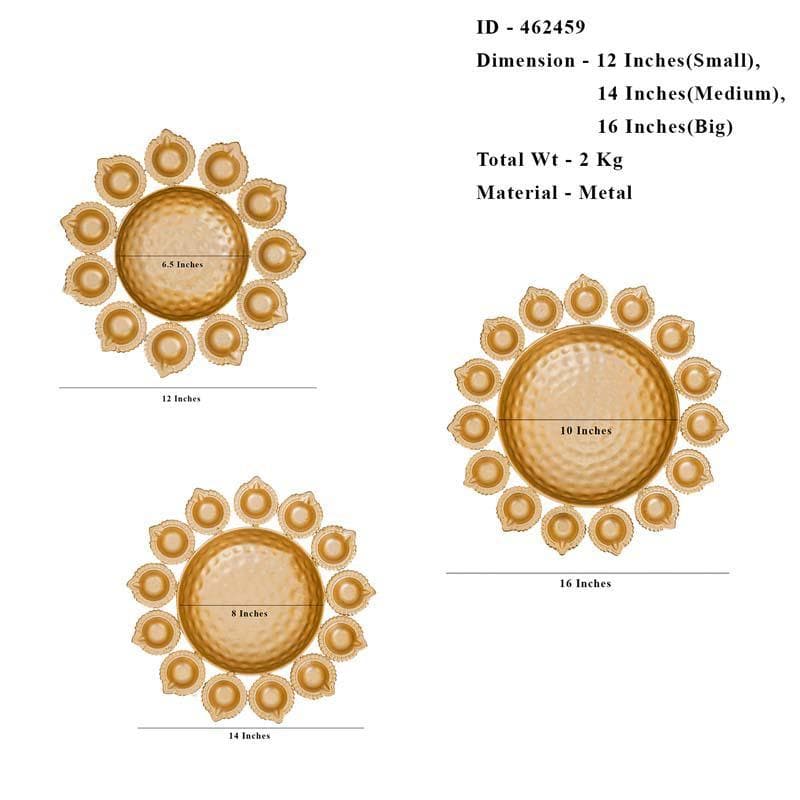 Buy Gold Sunflower Urli- Set of Three Urli from Vaaree