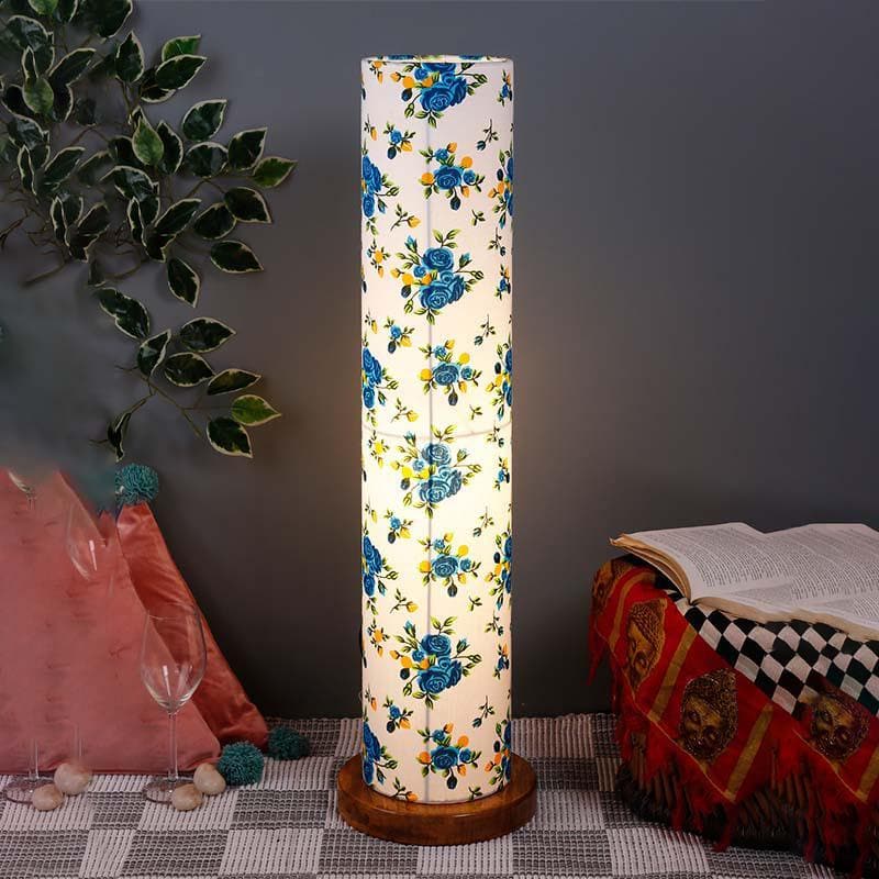 Buy Blue Flora Pillar Lamp Floor Lamp from Vaaree