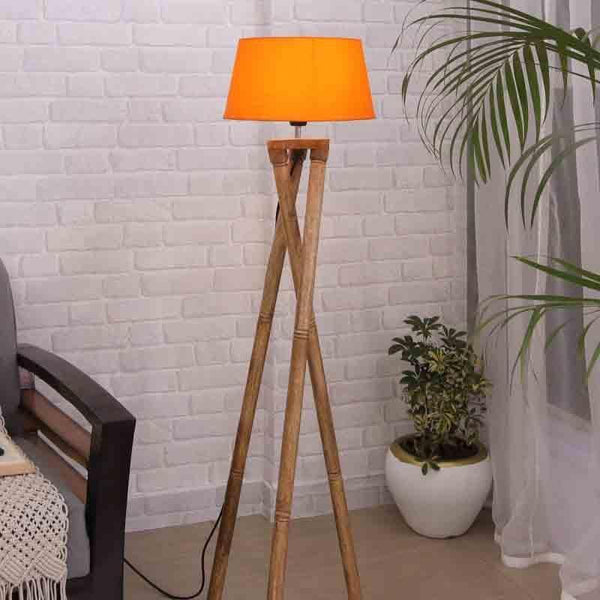 Floor Lamp - Criss Crossed Tripod Lamp - Orange