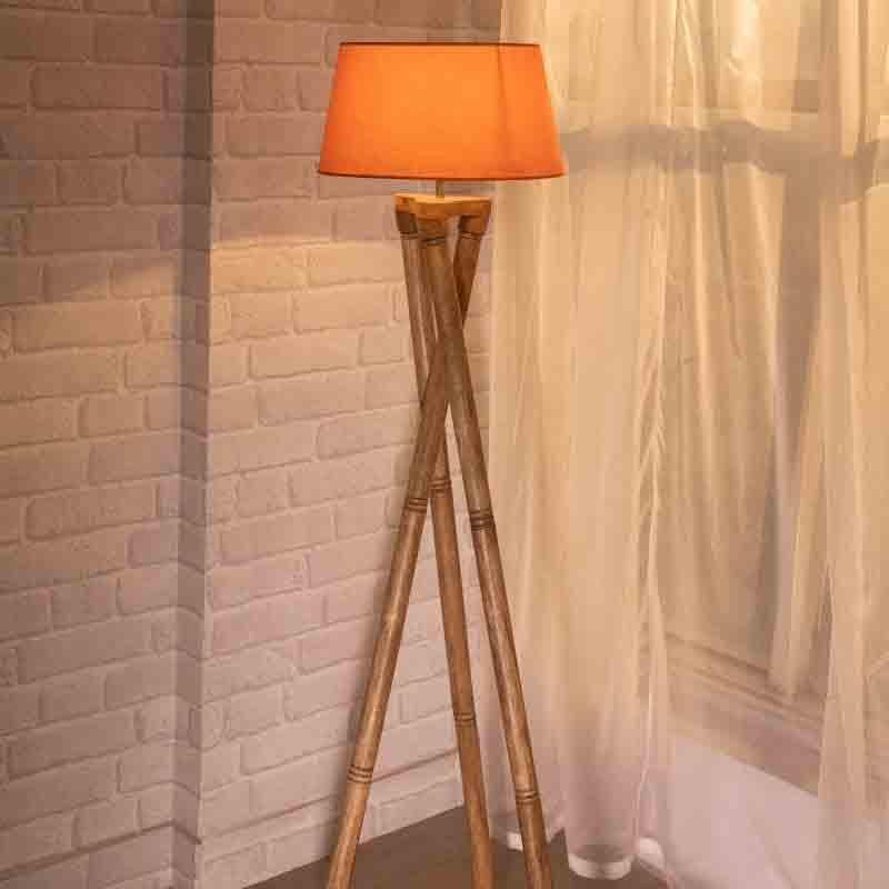 Buy Criss Crossed Tripod Lamp - Orange Floor Lamp from Vaaree