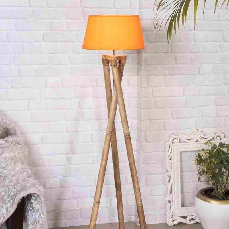 Buy Criss Crossed Tripod Lamp - Orange Floor Lamp from Vaaree