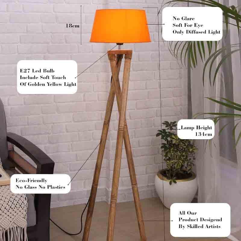 Buy Criss Crossed Tripod Lamp - Orange Floor Lamp from Vaaree