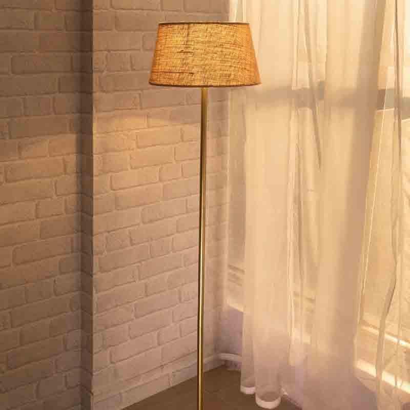 Buy Gabriella Floor Lamp - Gold & Jute Floor Lamp from Vaaree