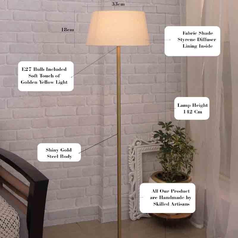 Buy Gabriella Floor Lamp - Gold & White Floor Lamp from Vaaree