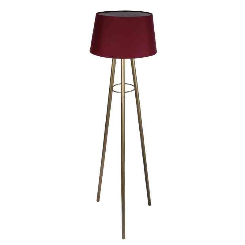 Buy Sleekie Tripod Floor Lamp - Gold & Red Floor Lamp from Vaaree