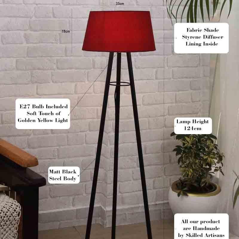 Buy Sleekie Tripod Floor Lamp - Maroon Floor Lamp from Vaaree