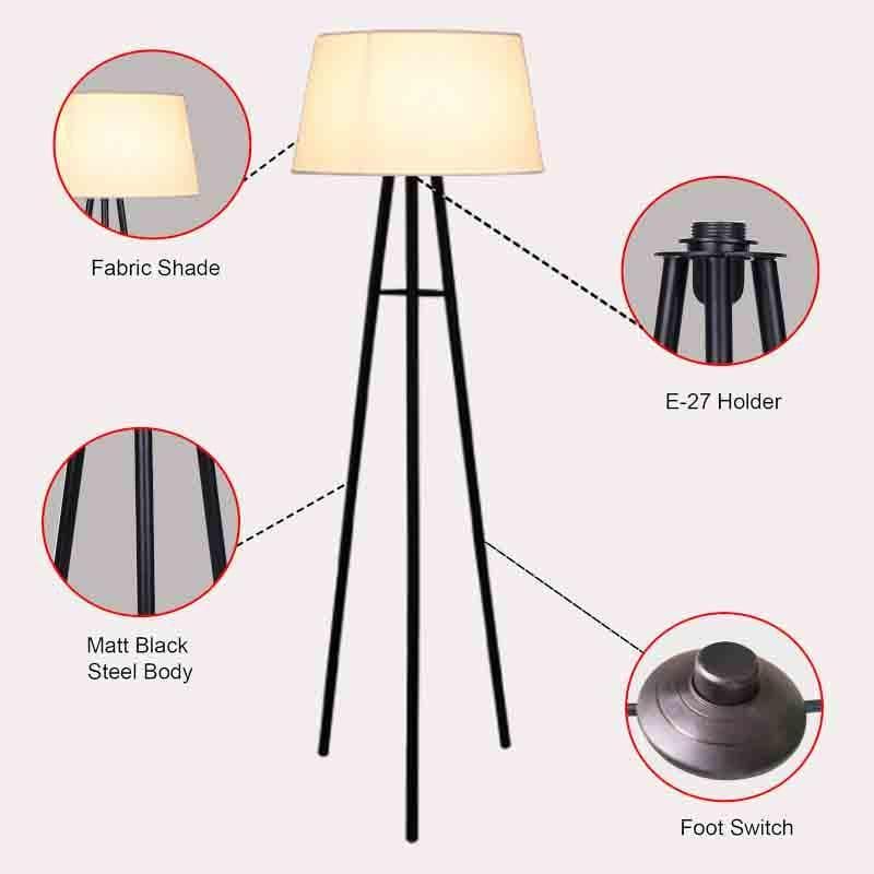 Buy Sleekie Tripod Floor Lamp - White Floor Lamp from Vaaree