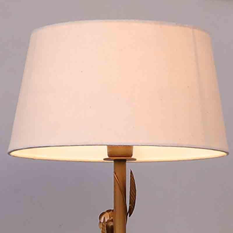 Buy Timber Floor Lamp - Gold & White Floor Lamp from Vaaree