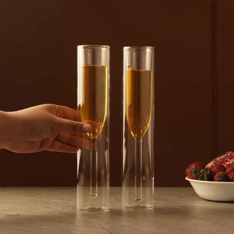 Buy Wedges Glass (150 ml) - Set Of Two Wine & Champagne Glasses from Vaaree