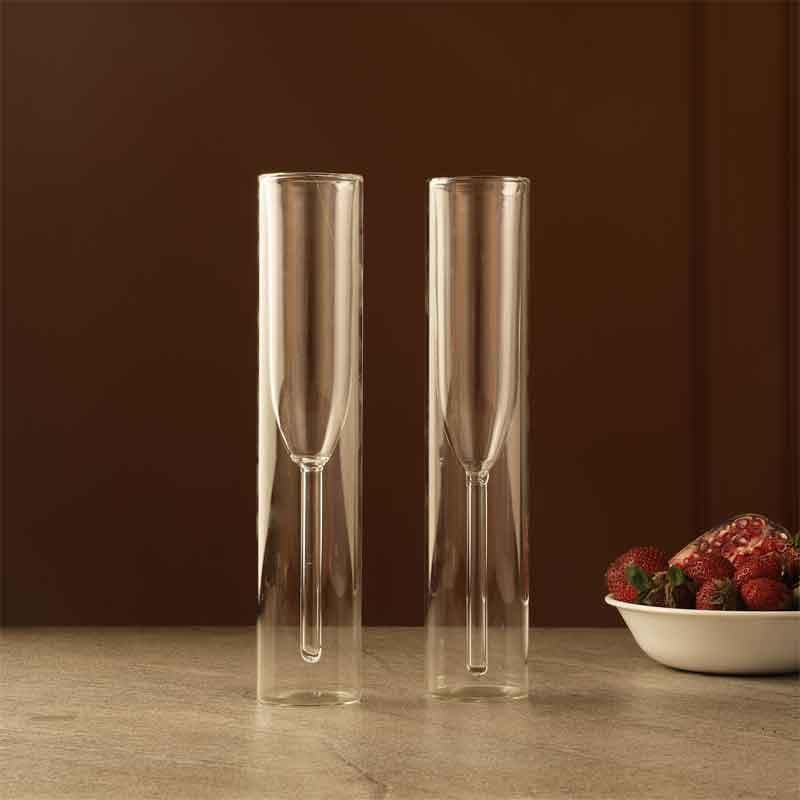 Buy Wedges Glass (150 ml) - Set Of Two Wine & Champagne Glasses from Vaaree