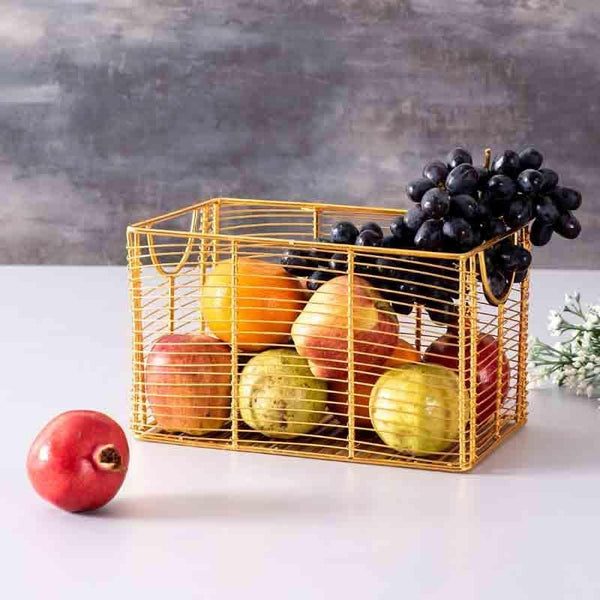 Fruit Basket - Foxy Boxy Mesh Basket - Gold